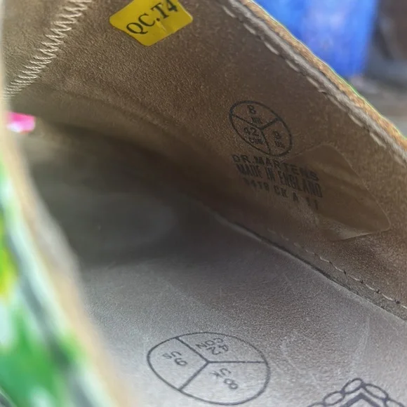 🏴󠁧󠁢󠁥󠁮󠁧󠁿 Dr. Martens MIE Vintage 90’s Green Daisy Floral Platform Slides UK 8 - Picture 13 of 16